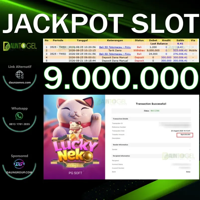 MAXWIN LUCKY NEKO PG SOFT - DAUNTOGEL - Rp9.000.000
