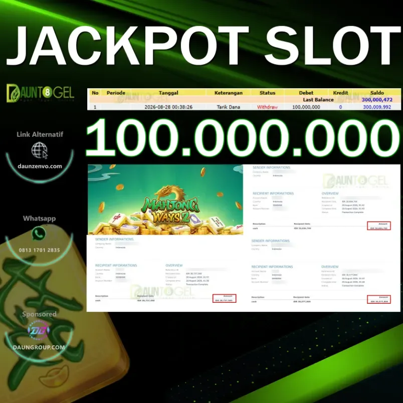 MAXWIN MAHJONG WAYS SLOT - DAUNTOGEL - Rp100.000.000