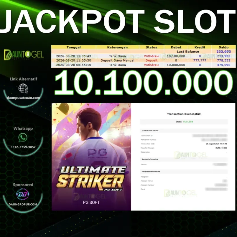 MAXWIN SLOT ULTIMATE STRIKER PGSOFT - DAUNTOGEL - Rp10.100.000