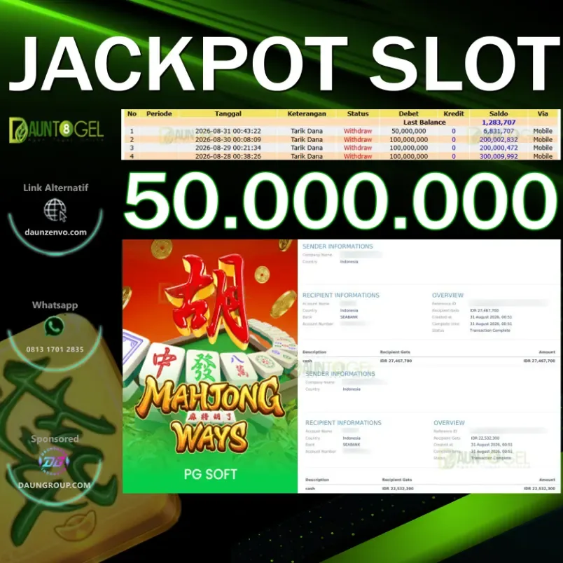 MAXWIN MAHJONG WAYS SLOT - DAUNTOGEL - Rp50.000.000