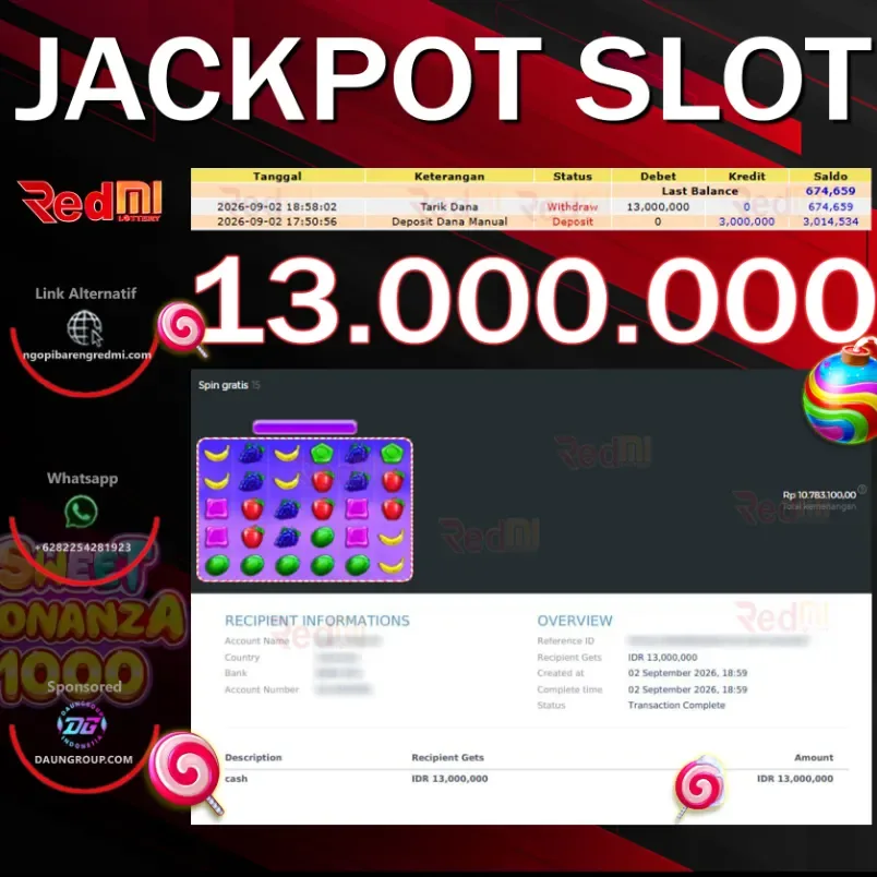 MAXWIN SLOT SWEET BONANZA - REDMITOTO - Rp13.000.000